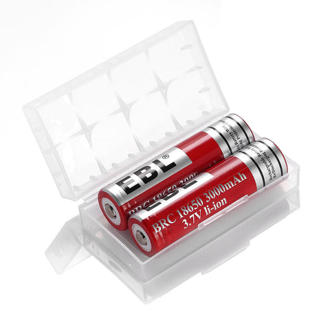 2 Rechargeable Batteries EBL - 18650 Lithium-Ion Rechargeable Batteries 3000mAh 3.7V, 2 Pack - Recommended for Tendlite®